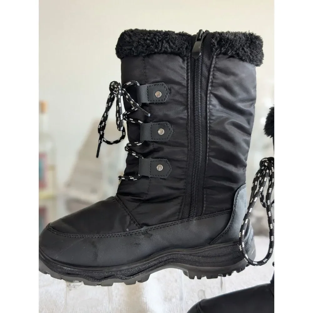 DREAM PAIRS Kids Mid-Calf Winter Snow Boots — Black Unisex Sz 3